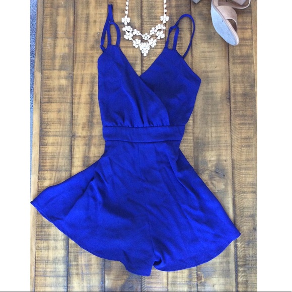 Blue/Indigo backless romper - Picture 2 of 5